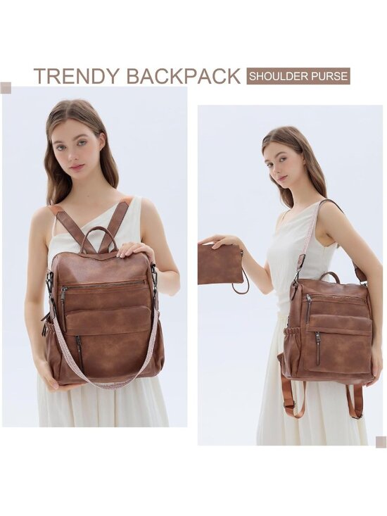 Stylish Women\'s Leather Backpack Purse | Multi-Purpose Travel Shoulder Bag main image 4